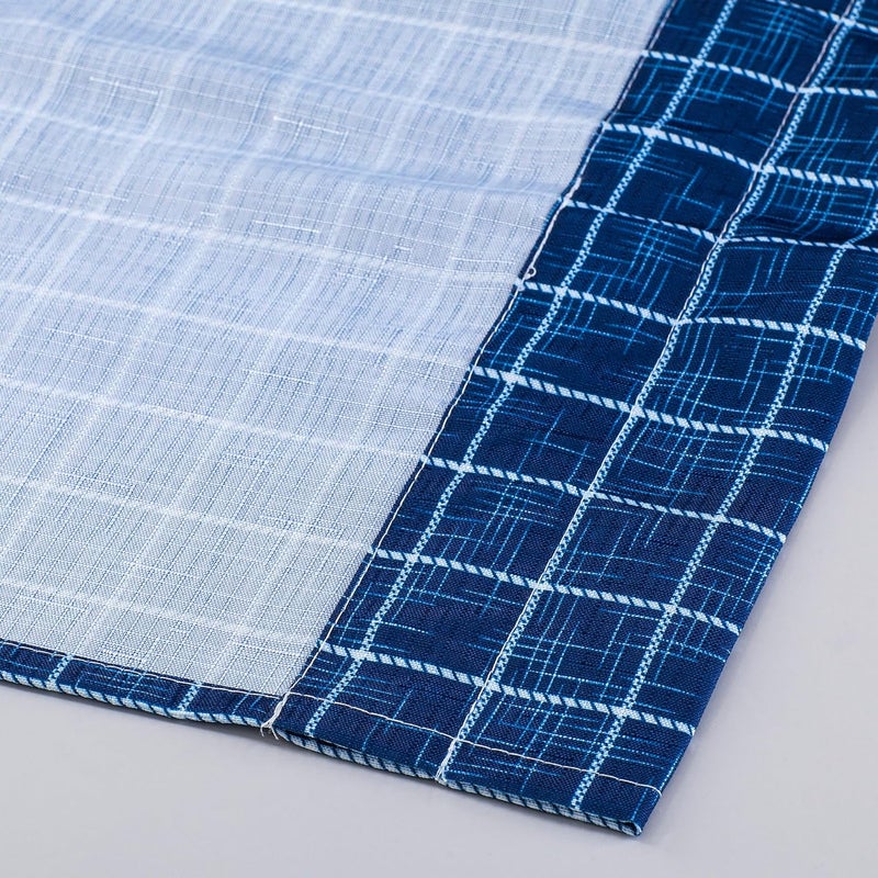 Decotex 3 Piece Live Love Laugh Gingham Check Plaid Kitchen Window Curtain Tiers and Valance Set (Royal Blue, 36" Tiers with 14" Valance) - Image 3